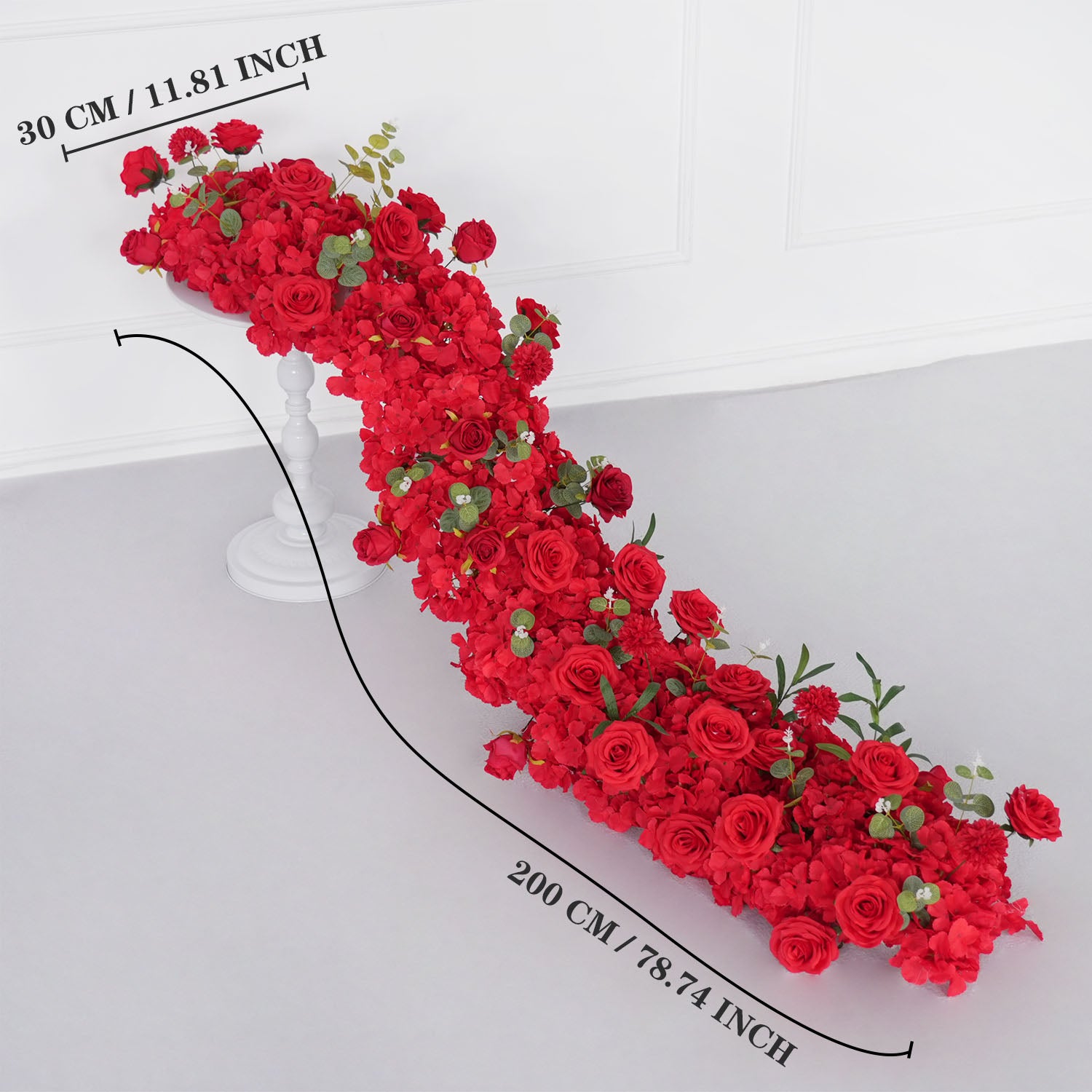 Uflower Artificial Flower Row Sofa Table Runner Floor Flower Arrangement